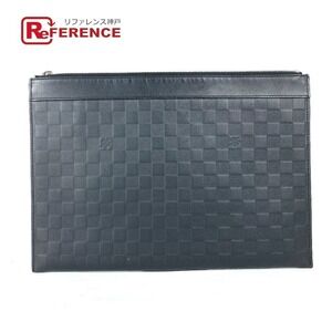Louis Vuitton Damier Infini Pochette Discovery leather clutch bag Onyx Black
